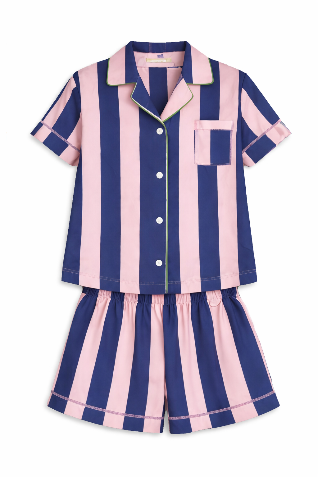 Blue & Pink Stripe Classic Short PJ Set