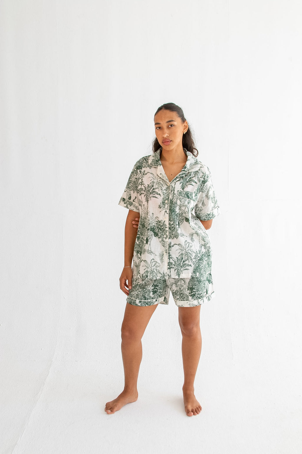 Green Toile Classic Short PJ Set
