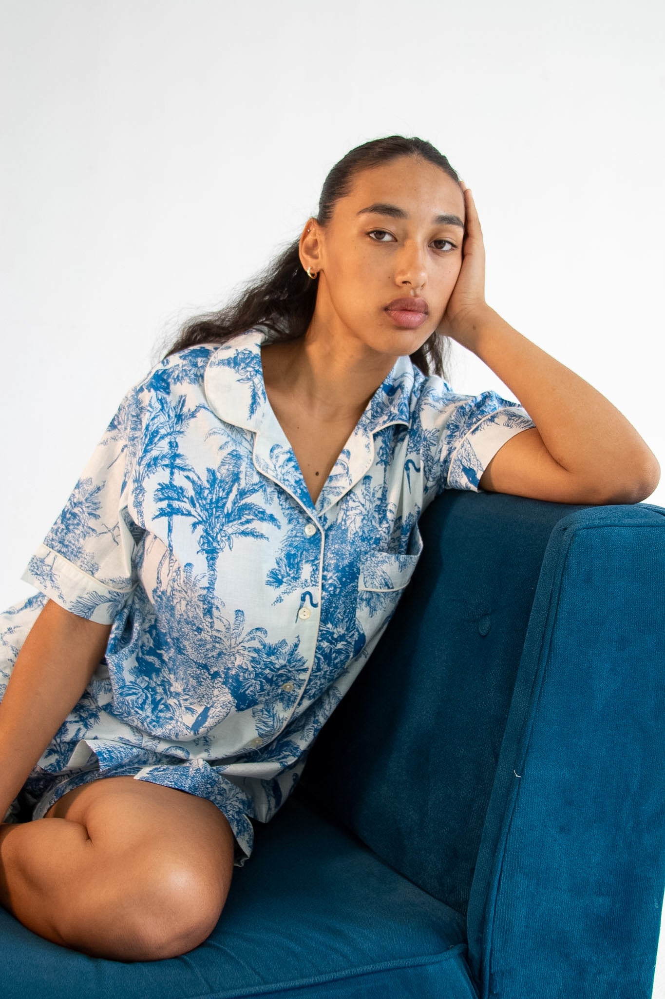 Blue Toile Classic Short PJ Set
