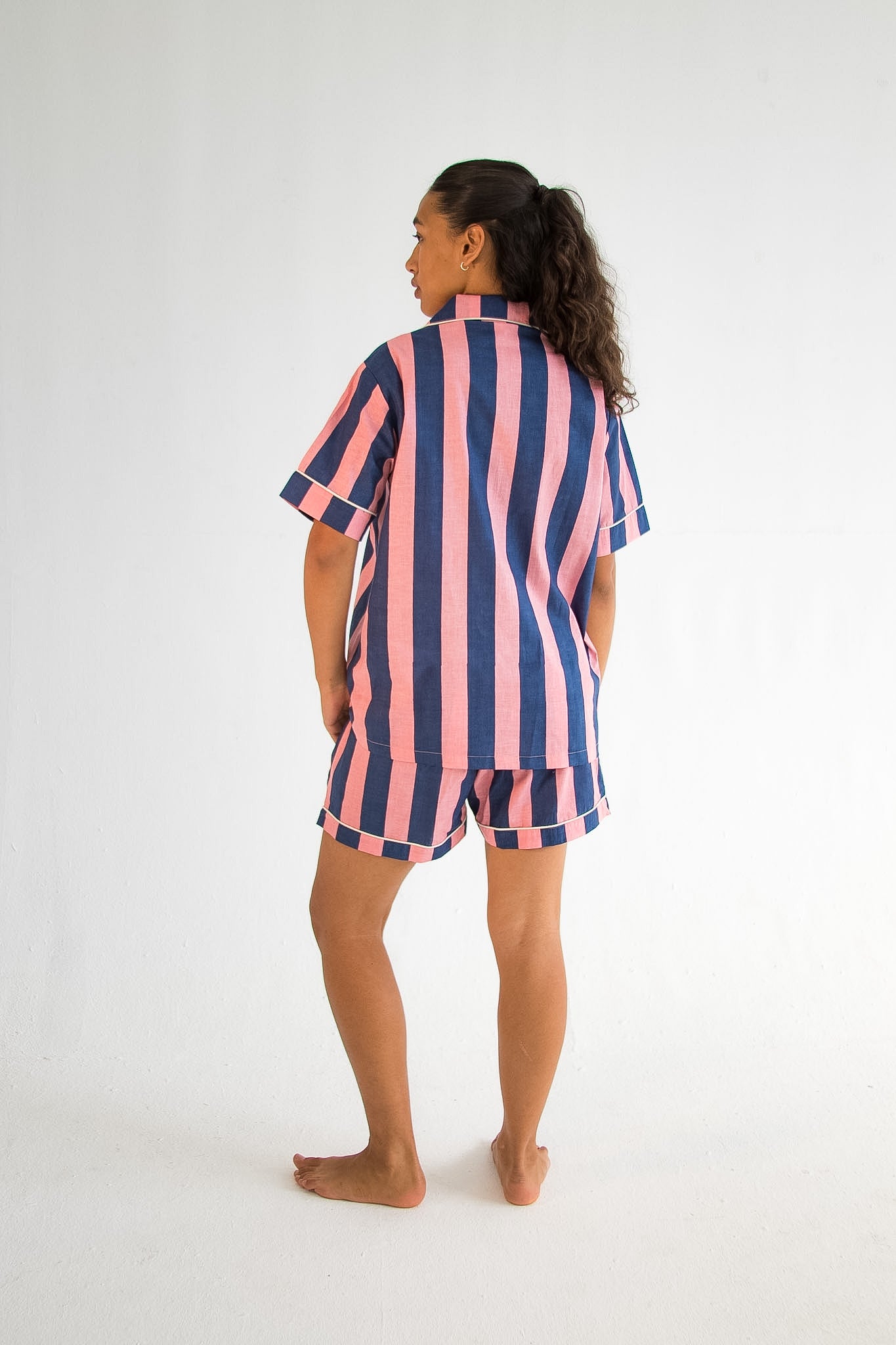 Blue & Pink Stripe Classic Short PJ Set