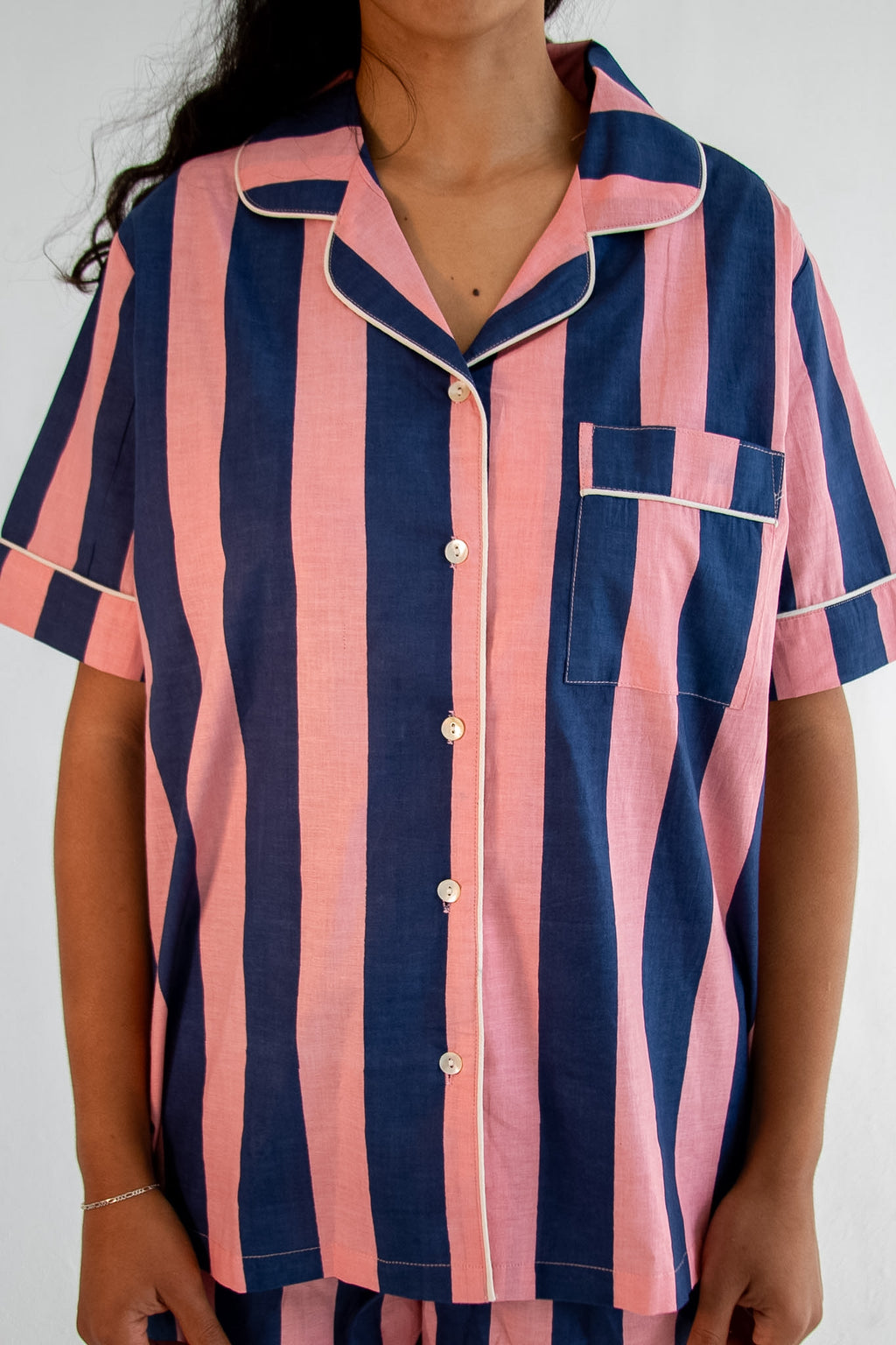 Blue & Pink Stripe Classic Short PJ Set