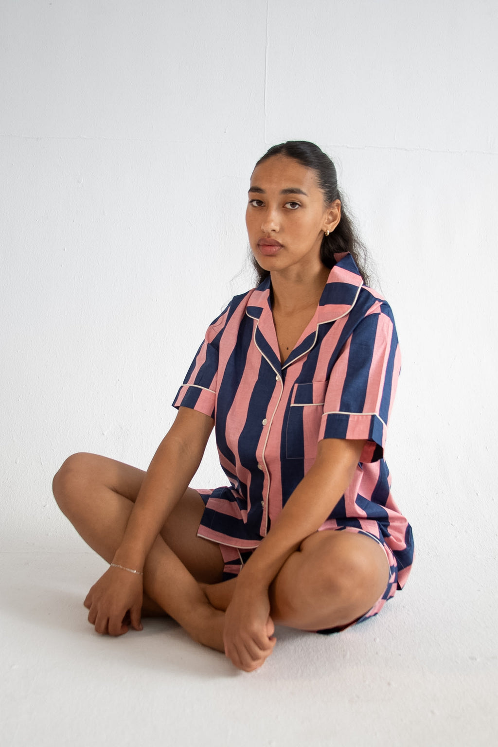 Blue & Pink Stripe Classic Short PJ Set