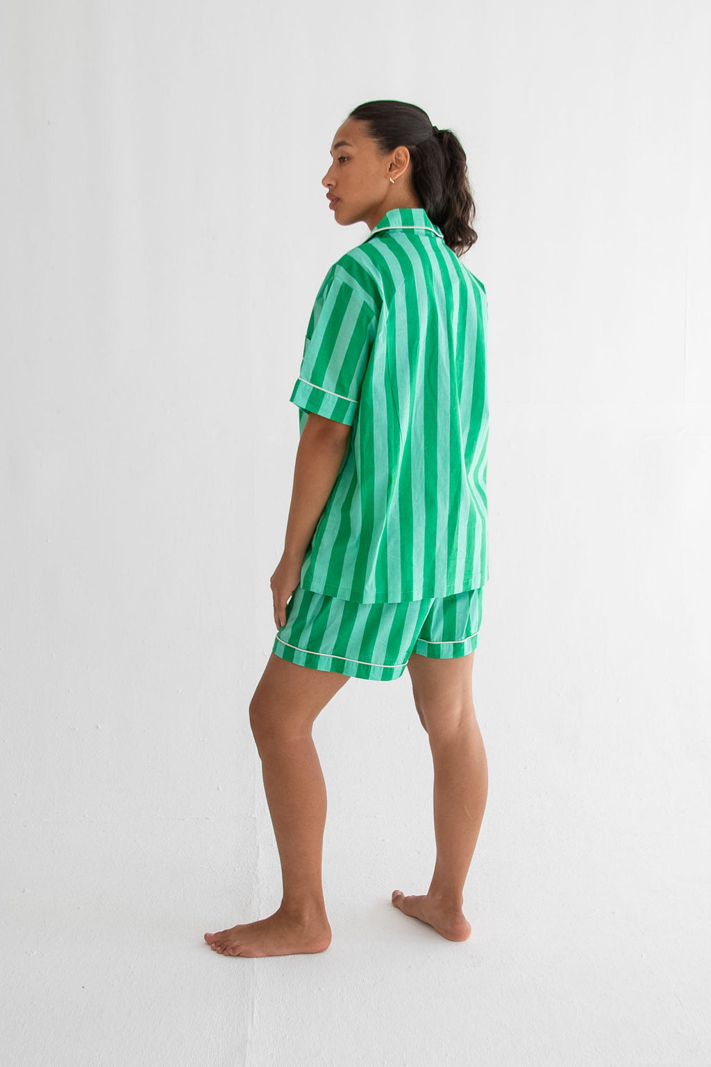 Green Stripe Classic Short PJ Set
