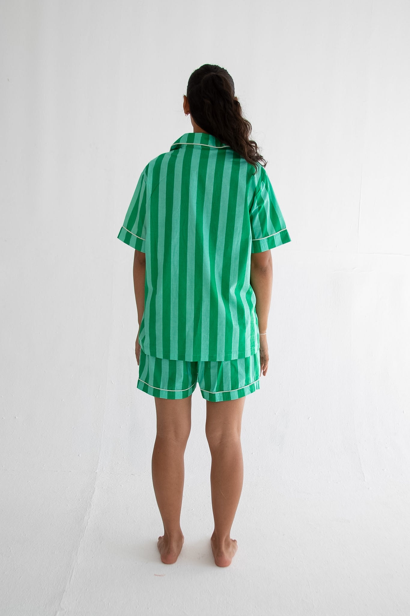 Green Stripe Classic Short PJ Set