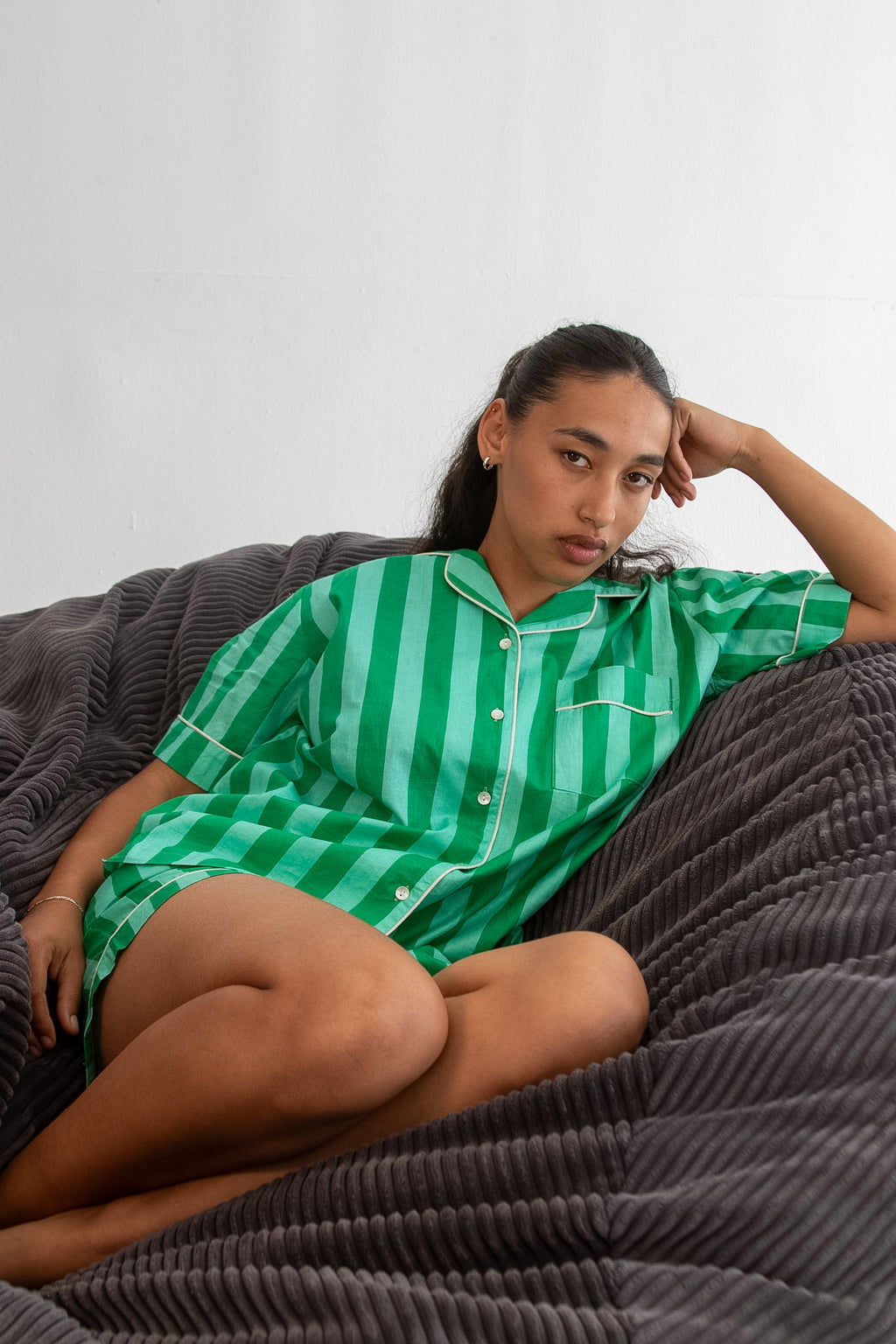 Green Stripe Classic Short PJ Set