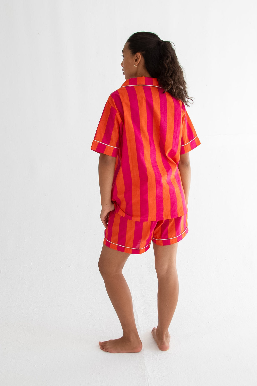 Pink & Orange Stripe Classic Short PJ Set