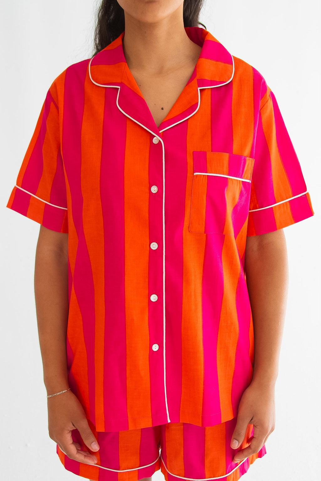Pink & Orange Stripe Classic Short PJ Set