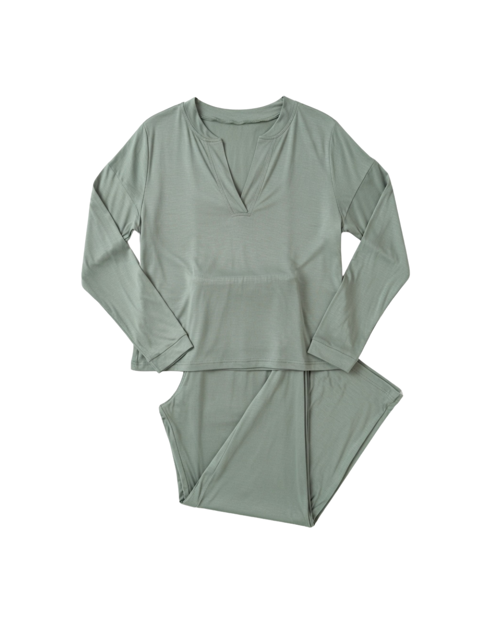 Sage Green Bamboo Long Sleeve Loungewear Set