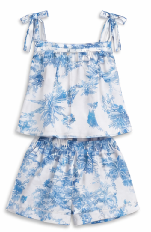 Blue Toile Baby Doll Short PJ Set