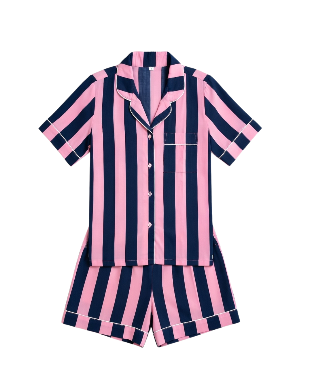 Blue & Pink Stripe Classic Short PJ Set