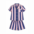 Blue & Pink Stripe Classic Short PJ Set