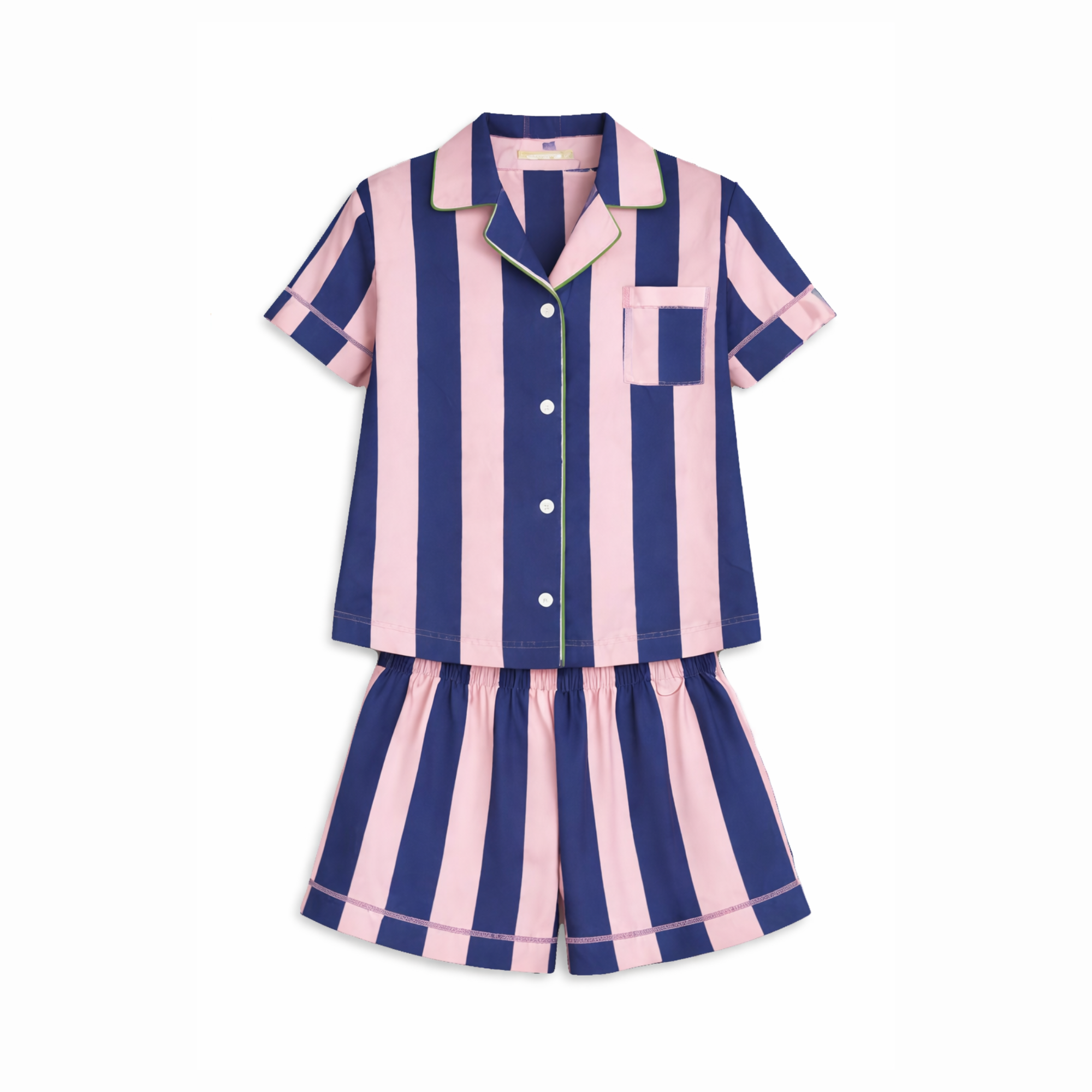 Blue & Pink Stripe Classic Short PJ Set